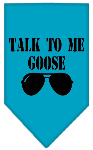 Talk to me Goose Screen Print Pet Bandana Turquoise Small